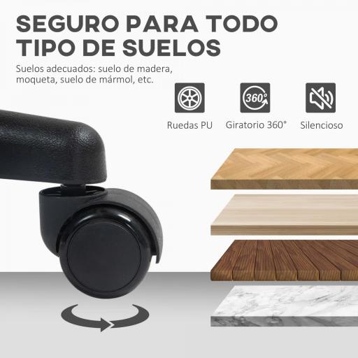 Silla de Oficina sin Brazos Silla de Escritorio Giratoria con Respaldo de Malla Transpirable Altura Ajustable Negro [4]