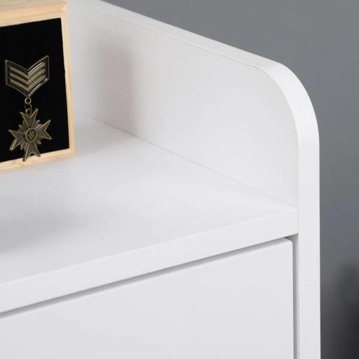 Vitrina de Salón Estantería Librería con Puertas de Vidrio Estante Ajustable Bisagras de Cierre Suave 60x30x116cm Blanco [5]