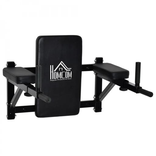 Barra de Musculación para Pared con Brazos Ajustables para hacer Dominadas Flexiones y Crossfit en Casa 70x53-63x48 cm Negro [3]