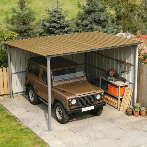 Juego de 12 Paneles para Tejado de Acero Galvanizado 7m² para Caseta de Herramientas Cobertizo 129x45cm Madera Natural [6]