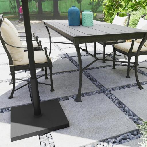 Base de Sombrilla de 18 kg Fabricada en HDPE con Relleno de Cemento para Exterior 44x44x30 cm Negro [5]