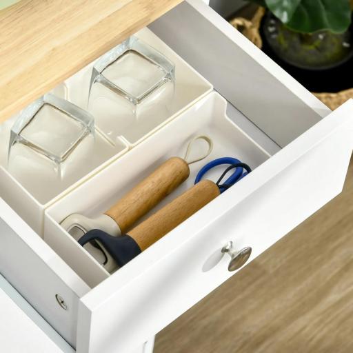 Aparador de Cocina Mueble Auxiliar de Almacenaje para Comedor Salón Estilo Moderno Antivuelco 101x40x85 cm Blanco [6]