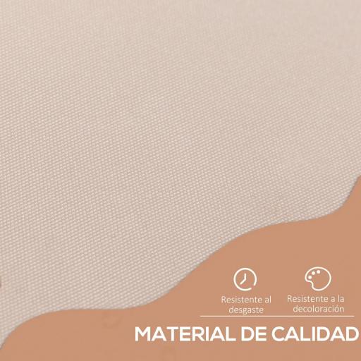 Toldo Manual Retráctil 200x150x170-280 cm para Balcón y Terraza con Altura Ajustable con Manivela Beige [3]