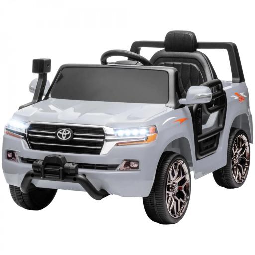 Coche Eléctrico para Niños de +3 Años Toyota LAND CRUISER con Batería 12V Mando a Distancia y Música MP3 Gris [8]
