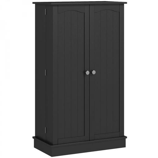 Armario Despensa Cocina con 2 Puertas y 16 Estantes Alacena Moderna con Estantes Ajustables 60x30x104cm Negro [9]