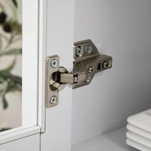 Alacena de Cocina Mueble Vitrina con 4 Puertas de Vidrio Templado Cajón y Estantes Ajustables 74x35,5x181,5 cm Blanco [6]