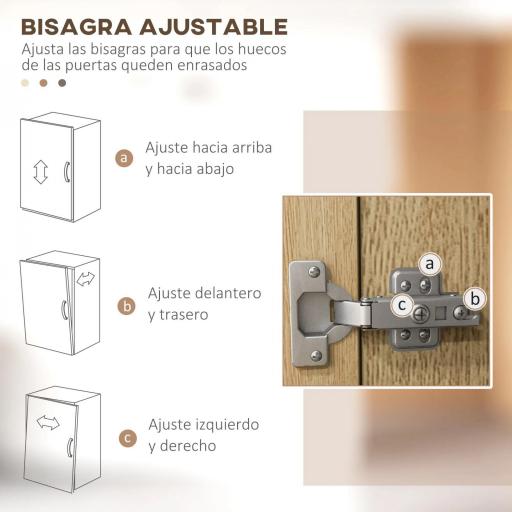 Armario de Cocina con 2 Cajones 2 Armarios 4 Estantes Abiertos Estilo Moderno 90x40x170 cm Roble y Negro [5]