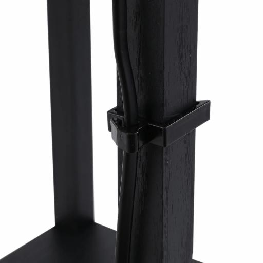 Lámpara de Pie de Madera con 3 Estantes de Almacenaje para Bombilla E27 Potencia Máx. 40W Lámpara Moderna para Salón Dormitorio 26x26x160 cm Negro y Blanco [7]