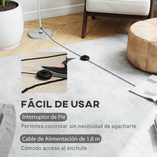 Lámpara de Pie para Salón Moderna con Pantalla de Cuenco Interruptor de Pie Casquillo E27 Sin Bombilla Ø30x155 cm Plata [5]