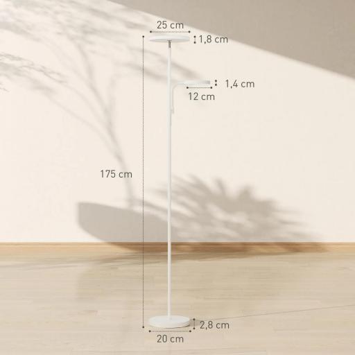 Lámpara de Pie LED Regulable 42W con Control Remoto y Táctil Temperatura de Color y Brillo Ajustable Blanco [1]