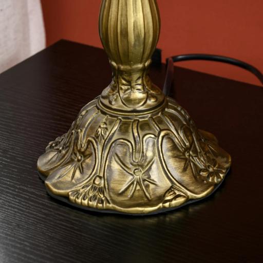 Lámpara de Mesa Hecha a Mano Estilo Clásico Lámpara de Noche de Vidrio para Dormitorio Salón Ø30x48 cm Multicolor [7]