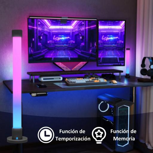 Conjunto de Lámparas de Mesa con Control Remoto App Bluetooth Sincronización con Música y Temporizador Blanco [3]