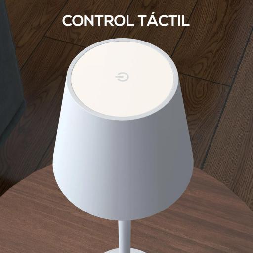 Lámpara de Mesita de Noche Inalámbrica con Luces LED Lámpara de Mesa USB-C Recargable 3 Colores Ø11,2x36,5 cm Gris [5]