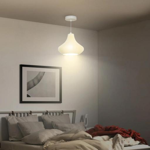 Lámpara de Techo LED Moderna Ø22x18 cm con Pantalla de Impresión 3D Luz Cálida de 3000K para Salón Dormitorio o Cocina