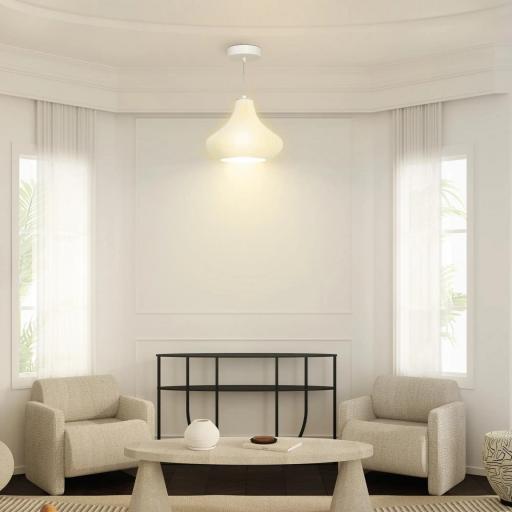 Lámpara de Techo LED Moderna Ø22x18 cm con Pantalla de Impresión 3D Luz Cálida de 3000K para Salón Dormitorio o Cocina [7]