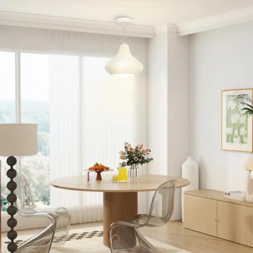 Lámpara de Techo LED Moderna Ø22x18 cm con Pantalla de Impresión 3D Luz Cálida de 3000K para Salón Dormitorio o Cocina [5]