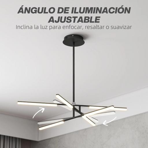Lámpara de Techo LED Moderna Ø100x79 cm con Pantalla de Acrílico Ángulo de Luz Ajustable para Salón Dormitorio o Cocina [3]