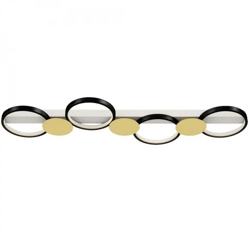 Lámpara de Techo Regulable con 4 Focos Mando a Distancia Modos de Escena 1500 lm 38 W 3000 K-6500 K Negro y Dorado [9]