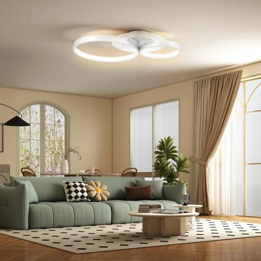 Lámpara de Techo LED 40W 3000 K/4000 K/6500 K para Dormitorio Salón Cocina Comedor Blanco