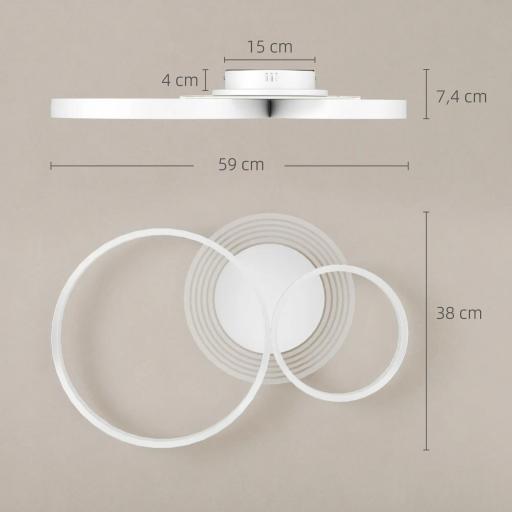 Lámpara de Techo LED 40W 3000 K/4000 K/6500 K para Dormitorio Salón Cocina Comedor Blanco [1]