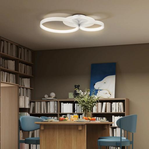 Lámpara de Techo LED 40W 3000 K/4000 K/6500 K para Dormitorio Salón Cocina Comedor Blanco [6]