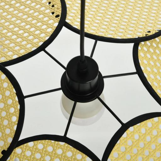 Lámpara Colgante Lámpara de Techo de Ratán Sintético Iluminación de Techo E27 con Cable Ajustable Ø68x115 cm Natural [7]