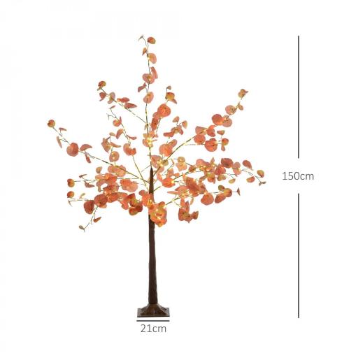 Lámpara de Árbol 150 cm con 245 Luces LED y Base Decoración Navidad para Interiores y Exterior Naranja [1]