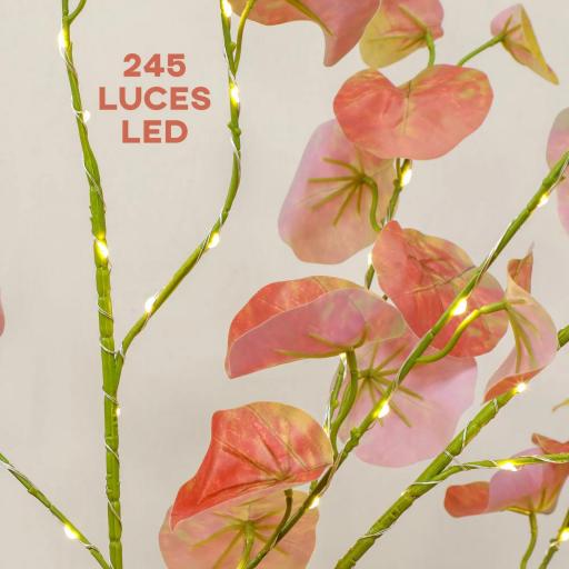 Lámpara de Árbol 150 cm con 245 Luces LED y Base Decoración Navidad para Interiores y Exterior Naranja [2]