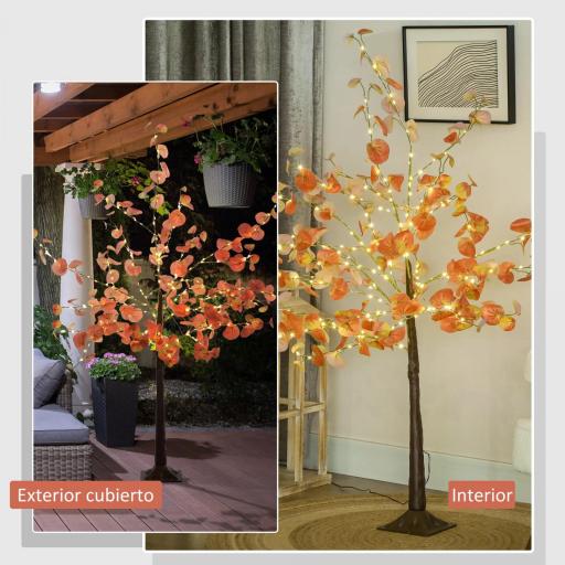 Lámpara de Árbol 150 cm con 245 Luces LED y Base Decoración Navidad para Interiores y Exterior Naranja [3]