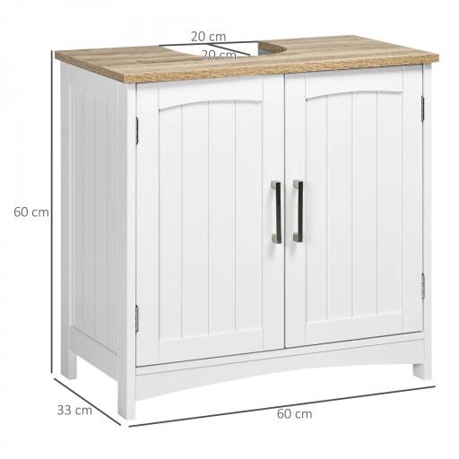Mueble para Debajo del Lavabo Armario de Suelo para Baño de Madera Estilo Moderno 60x30x60 cm Blanco [1]