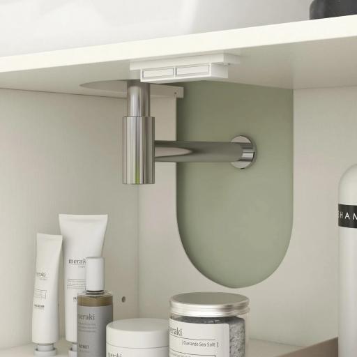 Mueble bajo Lavabo Mueble de Baño Moderno con 2 Puertas y Estantes Ajustables 90x30x63 cm Crema [6]