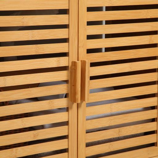 Mueble para Debajo del Lavabo de Bambú Armario de Baño de Suelo con 2 Puertas 66x29x61,5 cm Natural [6]