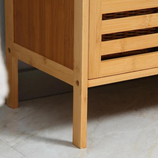 Mueble para Debajo del Lavabo de Bambú Armario de Baño de Suelo con 2 Puertas 66x29x61,5 cm Natural [7]
