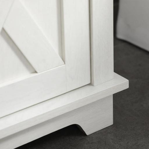 Mueble para Debajo del Lavabo de Madera Armario de Baño de Suelo Mueble Bajo Lavabo Pie con 2 Puertas 60x30x60 cm Blanco [7]