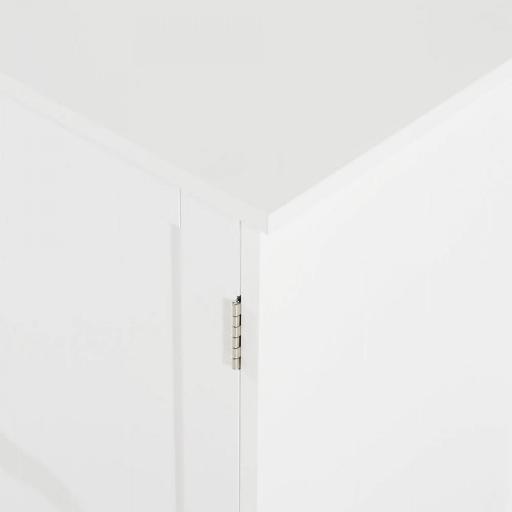 Mueble bajo Lavabo, Mueble de Baño con 2 Puertas y Estante Ajustable, Armario de Baño para Lavabo con o sin Pedestal, Estilo Moderno, 60x30x60 cm Blanco [7]