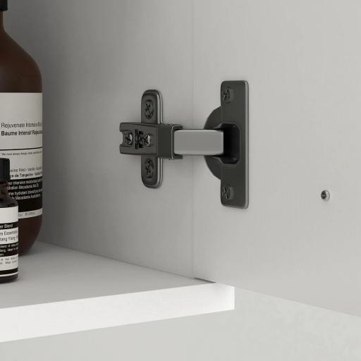 Conjunto de Muebles de Baño de Pared 3 Piezas Incluye Espejo Armario con Lavabo Cerámico y Columna de Baño Blanco [7]