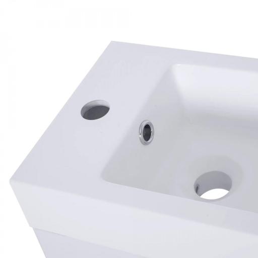 Mueble de Baño con Lavabo Cerámico con 2 Puertas Estilo Moderno Carga 50 kg 50x86x25 cm Blanco [5]
