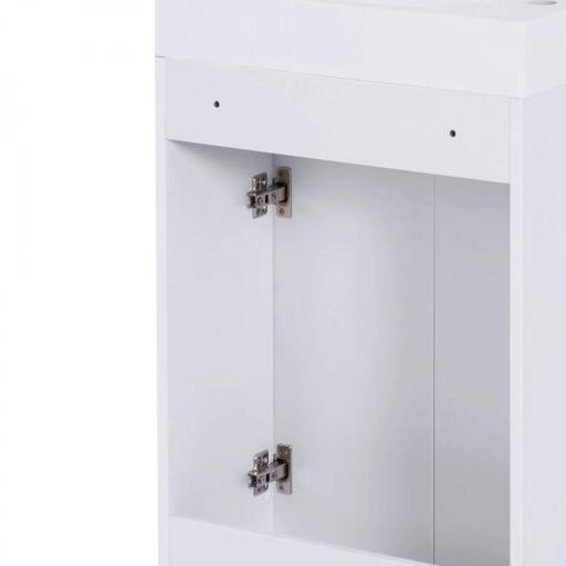 Mueble de Baño con Lavabo Cerámico con 2 Puertas Estilo Moderno Carga 50 kg 50x86x25 cm Blanco [6]