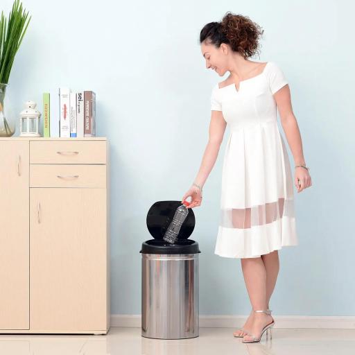 Contenedor Papelera Cubo Basura 30L con Sensor Detector Movimiento automático Acero Inoxidable [2]