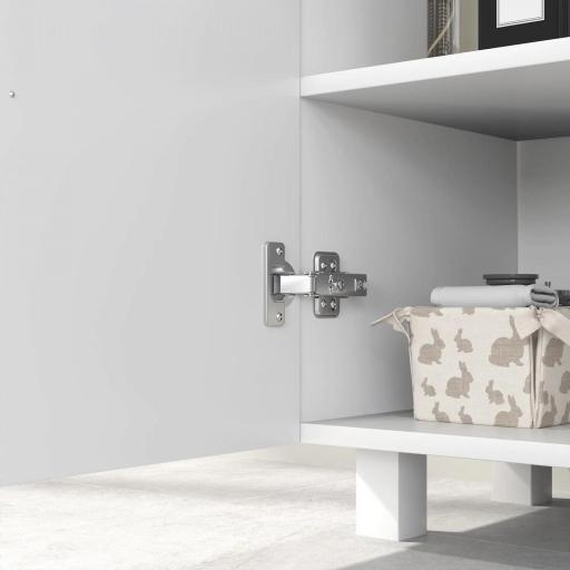 Mueble para Debajo del Lavabo con 2 Puertas 2 Estantes y Sistema Antivuelco para Cuarto Baño 60x35x60 cm Blanco [7]