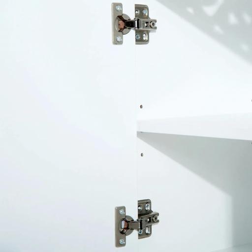 Armario de Baño tipo Mueble Bajo para Lavabo con 2 Puertas y Estantes 60x30x56cm Diseño Moderno de Madera Blanca [4]