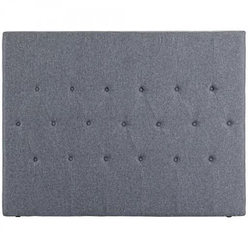 Cabecero de Cama 160 cm Tapizado en Lino 2 Formas de Uso Vertical o Montado a la Pared Cabecero Gris [5]