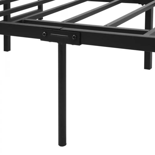 Marco de Cama Doble 135x190 cm con Patas de 35 cm Estructura de Cama Matrimonio con Espacio Bajo de Almacenamiento Negro [7]
