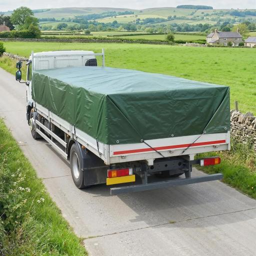 Lona Impermeable Exterior 6x8 m Toldo PE 90 g/m² Protección UV con Ojales Reforzados para Leña Muebles de Jardín Verde [2]