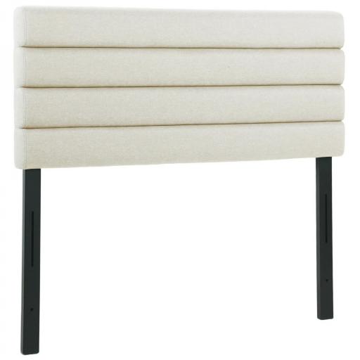 Cabecero de Cama 140 cm Tapizado en Lino Altura Ajustable de 3 Niveles 106/116/126 cm Montado a la Pared Beige [8]