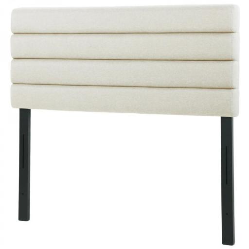 Cabecero de Cama 140 cm Tapizado en Lino Altura Ajustable de 3 Niveles 106/116/126 cm Montado a la Pared Beige [9]