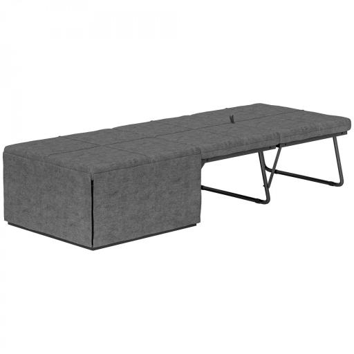 Cama Plegatín Plegable 68x180 cm con Colchón de Espuma Funda de Protección Cama de Invitados Carga 120 kg Gris [7]