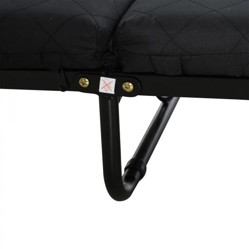 Cama Abatible 184x65 cm con Cabecera Ajustable Ruedas Universales y Estructura de Metal Carga Máx. 120 kg Negro [7]