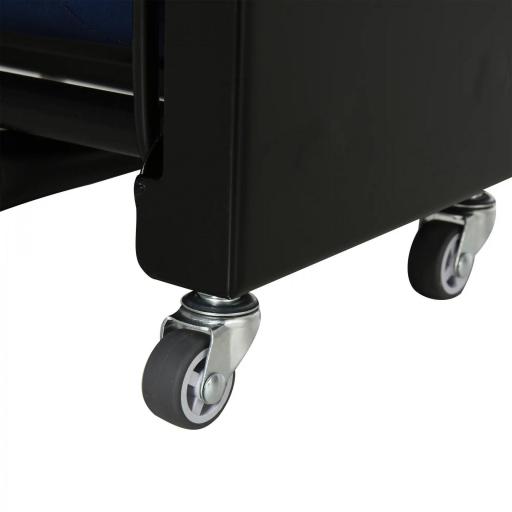 Cama Plegable 184x65 cm con Colchón Cama Abatible con Cabecera Ajustable en 5 Niveles Ruedas Universales y Estructura de Metal Carga Máx. 120 kg Azul [7]