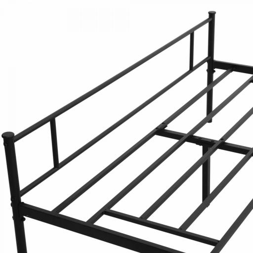 Marco de Cama Doble de Metal para Colchón 150x200 cm con Cabecera y Patas de 31 cm Estructura de Cama Matrimonio con Espacio Bajo de Almacenamiento 158x211x106 cm Negro [6]
